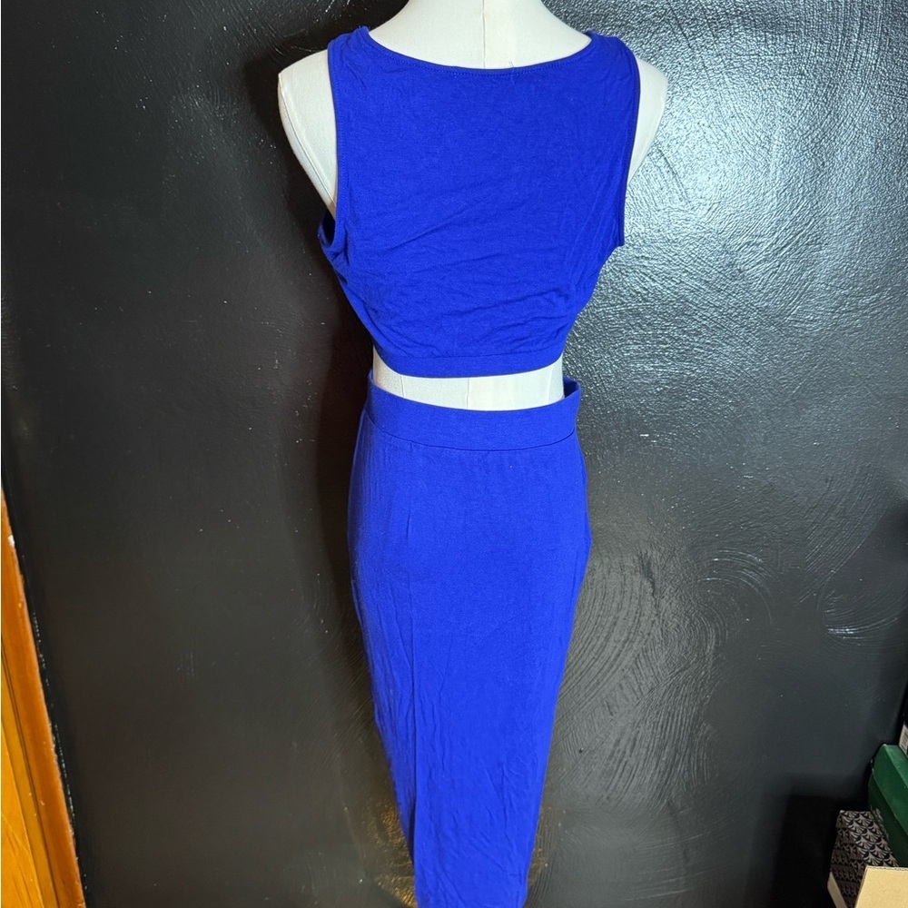 Fashion Nova Royal Blue Crop Set - Picture 2 of 5